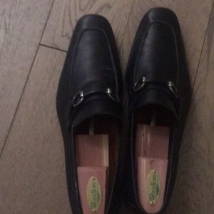Black Magnanni horse bilt loafer